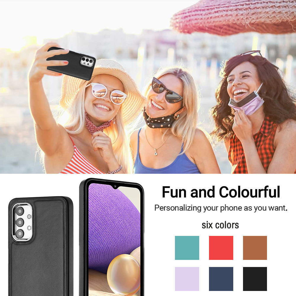 YB Leather Coating Series-6 For Samsung Galaxy A32 5G / M32 5G Leather Coated TPU Mobile Case Anti-scratch Cover YB Leather Coating Series-6 For Samsung Galaxy A32 5G / M32 5G Leather Coated TPU Mobile Case Anti-scratch Cover
